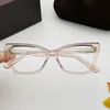 2023 Novo design de luxo elegante fêmea de borboleta fêmea Itália Plank Glasses Rinestone Decorada 47-21-145 Prescrição de tábua oca requintada Galsses