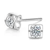 0.5ct Véritable moissanite Moisanne pierre boucles d'oreilles pour dames 925 en argent sterling cadeau d'anniversaire de fiançailles de mariage avec boîte à bijoux