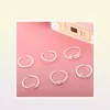 6 pièces flèche noeud vague anneaux pour femmes réglable empilable pouce ouvert anneaux ensemble été vacances bijoux X071525336084506504