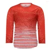 Hommes T-shirts Hommes Accueil O-cou Snowflake Spots Motif Casual Gradient Revers Chemise À Manches Longues Bonne Qualité Designer Tops Dropshipp