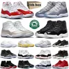 Con scatola Jumpman 11 Scarpe da basket 11s Sneakers alte Cherry Cool Grey Metallic Argento Cerimonia di chiusura bassa Oro rosa University Blue Uomo Donna Sport all'aria aperta 36-47