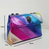 2023 حار بيع! Kurt Geiger London Kensington Mini PUl Leather Rainbow Cross Body Bag and Purse Luxury Shoulder Bag Small Messenger Bag