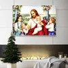 Stygn Jesus med barn stilikoner religiösa 5d diy diamant målning kit cross stitch specialformade stenar diamant broderi nya