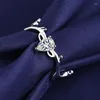Pierścionki klastra moda Boże Narodzenie łosie kryształowy pierścionek otwierający romantyczny miłość para damskiej biżuterii prezent biżuterii