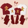 Bijpassende familie-outfits Kerstmis Bijpassende familie-outfits Gingerbread Man met print Bijpassende nachtkleding Kerst-PJS Mama en ik kleden zich aan Family Look 231129