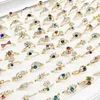 Wedding Rings 20pcs Lot Wholesale Flower Leaves Thin Finger For Women Colorful Crystal Crown Bow Jewelry Party Girls Gift 231130