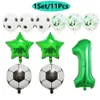 Christmas Decorations 1 Set Helium Foil Globos Football Balloons Birthday Party Kids Boy 32Inch Green Number Ball Soccer Sports Supplies 231130