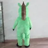 Nyaste Green Horse Mascot Costume Carnival Unisex Outfit Christmas Birthday Party Outdoor Festival Dress Up Promotional Props for Women Men