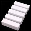 Tırnak Dosyaları Tırnak Dosyası Matkap 10 PCS UV Jel Beyaz Tampon Blok için Sünger Tamponları Lehçe Manikür Pedikür qyjh Bırak Teslimat Dhqqo