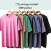 2023 Oversized Vintage Washed T-shirts 270g 100% Cotton Breathable Blank Shirts High Quality Customized Graphic Tees