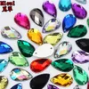 300PCS 8 13mm Sewing Acrylic Crystals Drop Rhinestone Flat Back Beads Strass Sew On Stones Gems for DIY Dress Crafts ZZ52269j