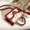 Akşam çantaları tatlı kiraz kare zincirleri crossbody için crossbody lüks tasarımcı markası kadın siyah yeşil sarı çanta 231129