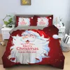 Conjuntos de cama Conjunto de cama de Natal 3D Impresso Papai Noel Duvet Cover Set King Queen Single Double Size Kids Bedding Set Sem Folha de Cama 231129