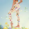 Kvinnors leggings Kvinnor Casual Pants Easter Print Sports