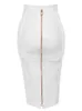 スカート16色xl xl xxlセクシーなソリッドジッパーオレンジブルーブラックレッドホワイトピンクの包帯スカート女性弾性ボディーコンサマーペンシルスカート58cm 231129