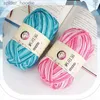 Garn 5Strands Colorful Soft Cotton Baby Sticking Wool Garn virkning Hantverk Crochet Fancy Garn Hand Sticking Tröja Babykläder 2,5 mm L231130