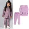 Kleidung Sets 2023 Frühling Kinder Mädchen Samt Anzug Langarm Hosen Feste Kleidung Für Säugling Kleinkind Junge Pullover Sweatshirt Set Teenager Outfits 231130