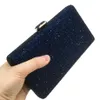 Boutique De FGG Blu Navy Donne Pochette di cristallo Borse da sera Borse da sposa da sposa Borse per feste Borsa con diamanti 210823194x