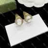 Ice Cream Stud Chic Gold Earrings for Party Designer Letter Women Earrings with Gift Box