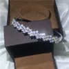 Office Lady Baguette Manchet Bruidsarmband Diamond S925 Silver Filled Engagement Bangle voor vrouwen bruiloft Jewelry226Y