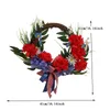 Decorative Flowers Idyllic Fourth Of July Wreaths Patriotic American Handmade Memorial Day Flower Panels Artificial Wall