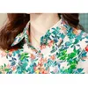 Blouses pour femmes Chemises élégantes Blouse imprimée florale Femmes Revers à manches longues Droite Soie Mode 2023 Automne Tops Taille M-4XLyolq