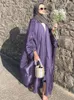 Ethnische Kleidung Organza Offener Abaya Schimmernder Kimono Frauen Sommer Puffärmel Muslimisches Arabisches Langes Kleid Islamisches Dubai Türkei Bescheidenes Outfit