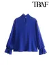 Kvinnors blusar 2023 Kvinnor Blus Fashion Bright Bow Psmolled Tulle Casual Style Top Shirt Loose