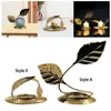 Candle Holders Aureate Ball Holder Collection Art Craft Iron Leaves Candlestick For Home Decor Supplies Festivals Housewarming Restaurant