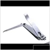 Cortaúñas 100 unids Acero inoxidable Toe Nail Clippers Clippers Manicura Herramienta de belleza Cortador Pedicura Tijeras Qylese Babyskirt Drop Del DH6WP