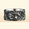 Sleeping Wolf Rings for Men039s Vintage Curled Wolf Ring Personality Hibernate Animal Jewelry Rings Hiphop Male Ring Accessori9232197