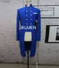 Erkek Suit Blazers African Tasarım İnce Fit Erkekler Düğün Damat Smokin Mavi Bride Damat Takımları En İyi Adam Prom Partisi Blazerl231130