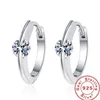 Boucles d'oreilles créoles en argent Sterling 2023 925, cercle de cristal lisse pour femmes, bijoux de fête de mariage coréen, cadeau à la mode, vente en gros