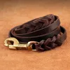 Dog Collars Leashes Genuine Leather Dog Collar Leash Set Braided Durable Leather Dog Collars For Medium Large Dogs German Shepherd Pet Accessories 231129