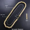 Kettingen Hip Hop Volledige Iced Out 8mm 22 inch Touw Ketting ketting ed Link Goud Zilver Kleur Voor vrouwen Mannen Mode-sieraden Gift283E