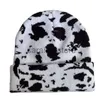 Beanie/Skull Caps Edizione Instagram Autunno/Inverno Viso Piccolo Cappello Caldo Studente Carino Modello Leopardo Mucca Cappello Lavorato a Maglia Cappello di Lana Netizen J231130