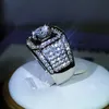 Pierścienie ślubne luksus 925 srebrnych mężczyzn para aaa kryształ cyrkon kamienna obrączka ślubna genialne zaręczyny Zaangażuj pierścienie imprezowe z 9 231129