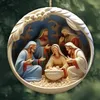 ديكورات عيد الميلاد 5pcs المهد شجرة عيد الميلاد قلادة يسوع المسيح معلقة الحلي 2D أكريليك الحزب الديكور عيد الميلاد Navidad 2024 سنة 231129
