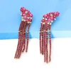 Dangle Earrings Arrivals Pink Crystal For Women Luxury Rhinestone Tassels Fashion Dinner Party Jewelry Accessories