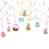 Party Decoration Happy Easter Decorations Set Balloons&Banner Hanging Swirl Decor Boy Girl Toys Home Globos