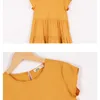 Estate della ragazza Big Casual Kids Girls Elegant Ruffled Princess es 2022 New Children Cotton Midi Dress # 8908 0131