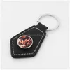 Keychains Lanyards Fashion Leather Sublimation Blank Accessoy Diy Designer Heart Round Keychain Wallet Handbag Car Key Ring Jewelr Dhyad