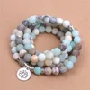 Strand Unisex Women Men Yoga 108 Beads Rosary Bracelet Natural Stone Buddhist Buddha Wood Prayer Beaded Lotus OM Necklace Gift