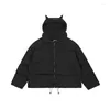 Мужские куртки зимняя куртка мужчины Hip 2023 Hop Parka Skeleton Emelcodery Devil's Horn Puffer Gothic Harajuku Толстые теплые пальто