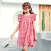 Girl's es Girls Plaid 2022 New Summer Kids Clothes Teen Children Cotton Fly Sleeve Pleated Grid Cute Baby Dress #5996 0131