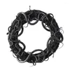 Flores decorativas Rattan preto Wreath Scary com cobras realistas de suprimentos assustadores de festas de Halloween parede