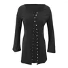 Women's Polos Women Solid Color Mid-Length Coat Casual Fashion Sexy Button V-Neck Long Sleeve Umbilical Cord Bare Jacket