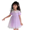 Girl's Baby Girls Summer Clothing Korean Style 2023 New Princess Mesh Fairy Dress Children Patchwork Dresses #7256 0131