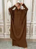 Etniska kläder muslimska kvinnliga bönutrustning islam khimar hijab dubai abaya jilbab 2 bit set arabisk svart abaya kalkonbutik ramadan bön hattar 230131