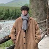 Men's Wool Blends Legible Winter Long Jackets Men Casual Loose Coats Male Solid Turn Down Collar Man 230201